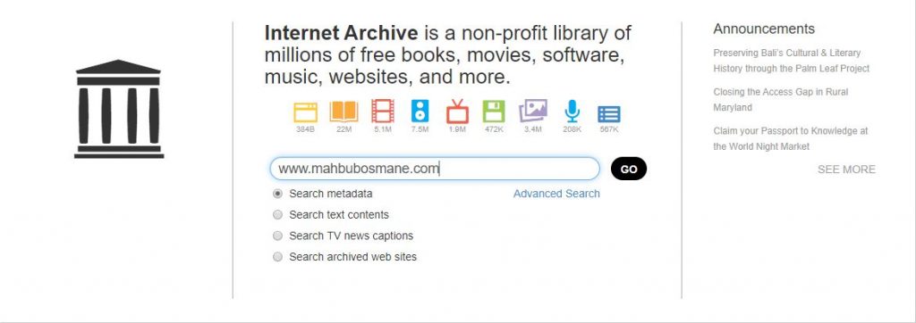 archive.org Mahbub Osmane