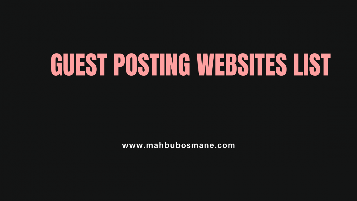 Guest Posting Website List